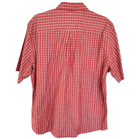 Dockers Mens Red Plaid Short Sleeve Button Front Shirt Size Large - Picture 4 of 7